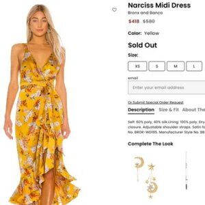 Bronx and Banco Yellow Narciss Dress - Originally $580